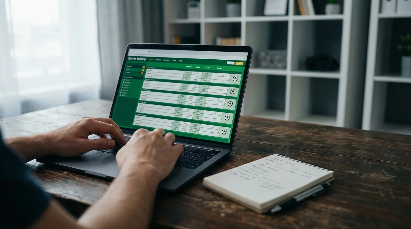 Pantalla de ordenador mostrando diferentes mercados de apuestas de un partido de fútbol italiano